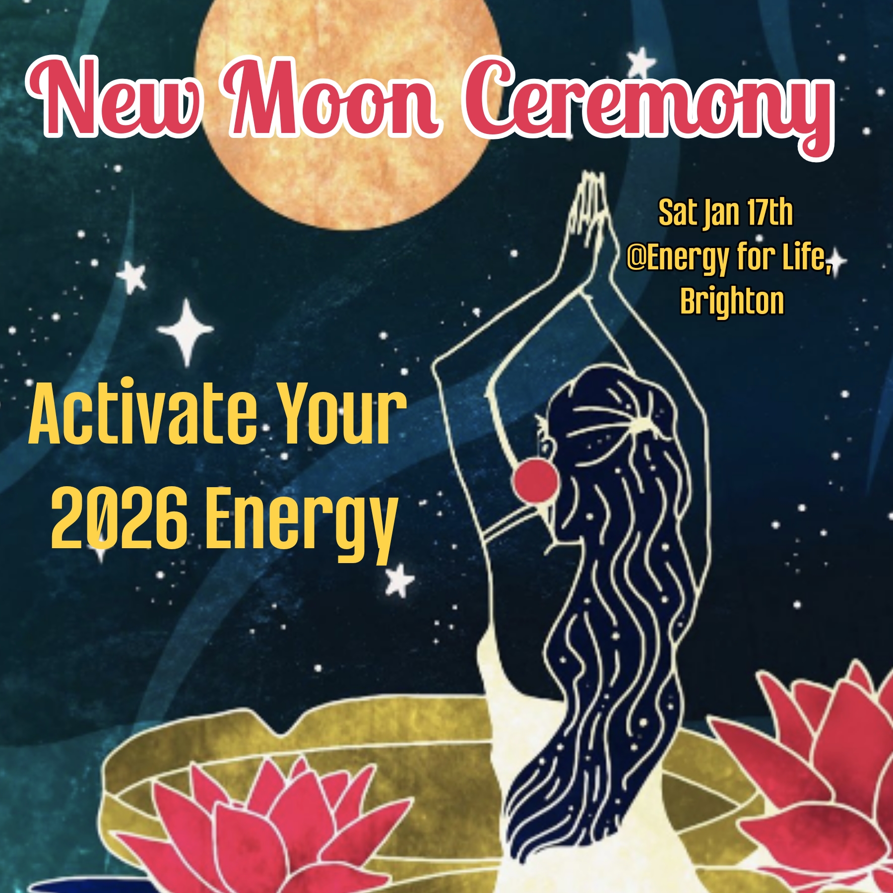 Kundalini Goddess manifesting and activating 2026 energy at Energy for Life Brighton